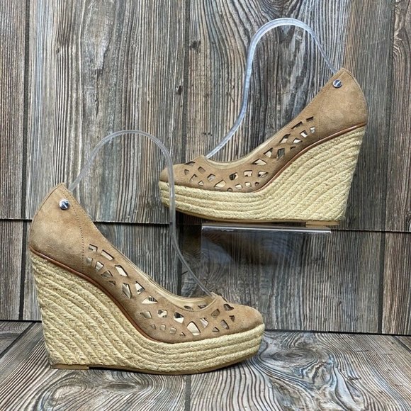 Calvin Klein Suede Espadrille Wedge Heels Sandals - Picture 10 of 10